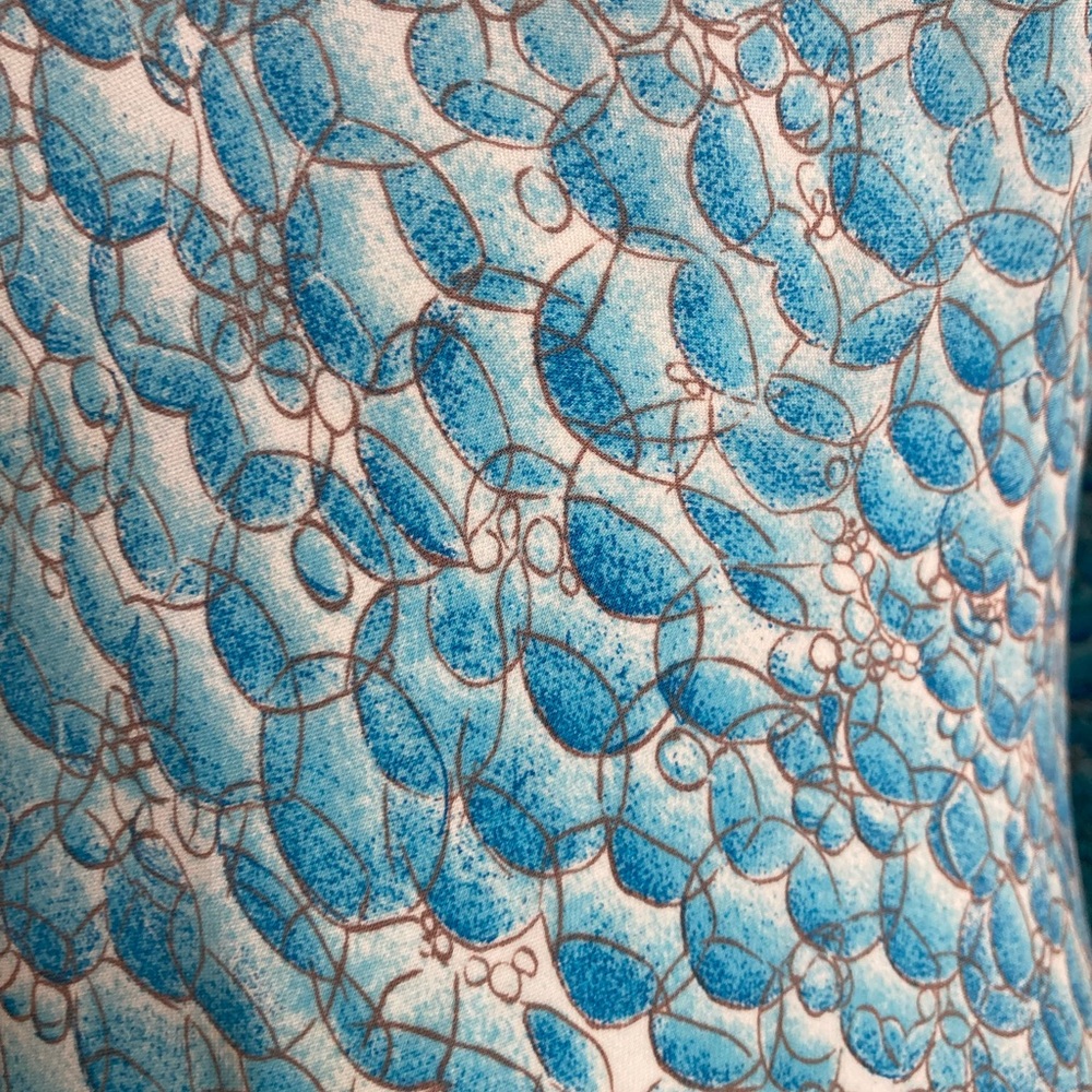 Diane Von Furstenberg Blue Silk Bubble Print Dress Sz 6 - Picture 6 of 6